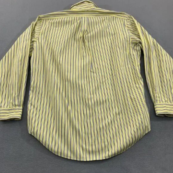 Ralph Lauren Shirt Mens Large Yellow Blue Striped Classic Fit Button Down Pony - Picture 4 of 4
